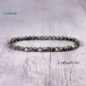 4MM Labradorite Bracelet -Natural Labradorite Stone Bracelet-  Labradorite Crystal Bracelet for Stacking, Third Eye Chakra Gift for Women