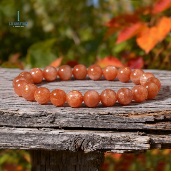 サンストーンブレスレット Natural Sunstone Bracelet- Healing Crystal Bracelet ,stone of Joy