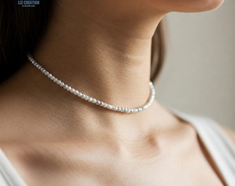 Healing Howlite Choker Necklace,  Howlite Crystal Dainty Choker, Natural Stone Minimalist Choker Necklace Healings for Women, Crown Chakra
