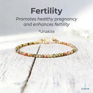 Minimalistische unakiet-vruchtbaarheidsarmband, sierlijke steen van wedergeboorte, natuurlijke edelsteensieraden voor hormonale balans