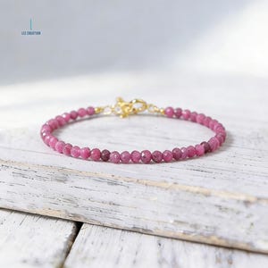 Minimalistische Ruby Crystal Healing-armband - natuurlijke sierlijke edelsteenarmband, steen van vitaliteit, passie, bescherming