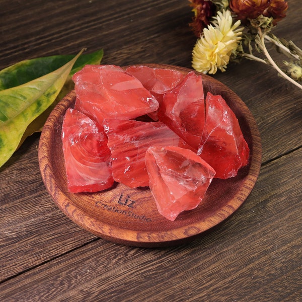 Raw Cherry Quartz Stone-Natural Rough Red Quartz Crystals Gemstones , Eco-friendly Packaging, Spiritual Protection April Birthstone Gift