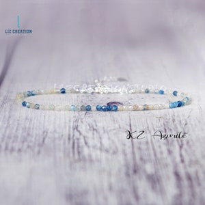 Natural K2 Jasper Stone Dainty Bracelet,  Minimalist K2 Jasper Crystal Bracelet, Delicate Women Blue Friendship Bracelet, Crown Chakra