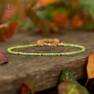 Dainty Jade Healing Bracelet, Natural Stone Minimalist Bracelet,  Patience, Perspective, Heart Chakra ,Stacking, Layering