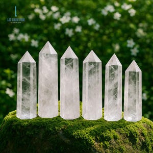 Clear Quartz Obelisks ,Clear Quartz Tower Point -Clear Quartz Crystal Wand- Mineral Specimens, Crown Chakra Balancing Spiritual Gift