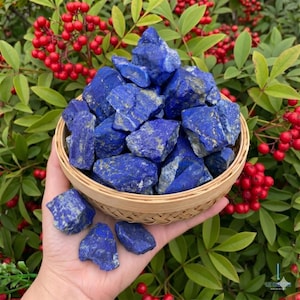Piedras de lapislázuli en bruto - Trozos de gema azul sin pulir - Sabiduría real y cristal del tercer ojo