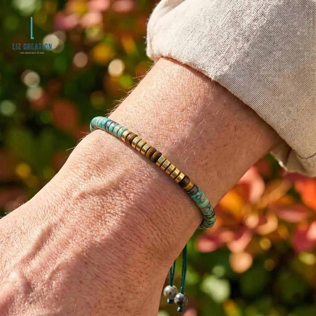 Personalized Morse Code STRONG AS F*CK Bracelet- African Turquoise - Hidden Secret Message Gift
