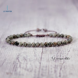 Delicate Yooperlite sierlijke armband - natuurlijke Yooperlite-steen minimalistische armband - Yooperlite-kristallen armband, hartchakra cadeau