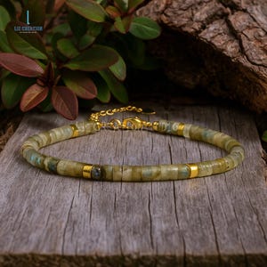 Dainty Labradorite Bracelet: Natural Gemstone Crystal, Throat Chakra