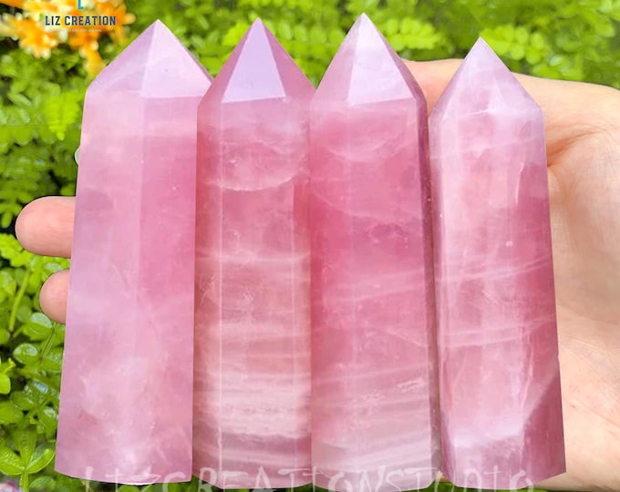 Large Rose Quartz Crystal Tower - Etsy