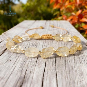 Delicate helende armband citrienkristal - armband natuursteen welvaart - zonnevlechtchakra, geboortesteen november