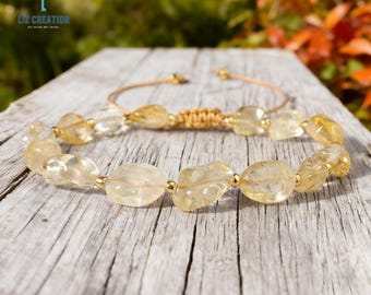 Delicate Citrine Crystal Healing Bracelet -Natural Stone Prosperity Bracelet- Solar Plexus Chakra, November Birthstone