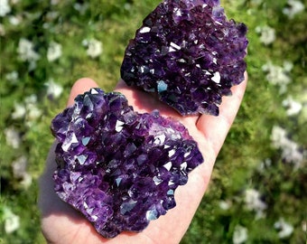Natural Amethyst Geode Cluster-Purple Quartz Crystal Cluster- Raw Amethyst Quartz Rock, Reiki Healing Spiritual Protection Crystal Stone
