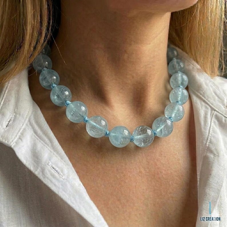 Rose Quartz 14mm Bead Choker Necklace - Chunky Pink Statement Jewelry - Heart Chakra Gift image 3