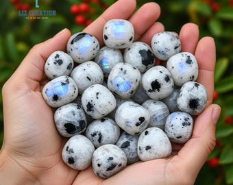Rainbow Moonstone Crystal Tumbled, Mineral Specimens Pocket Stones Rocks, Divine Feminine Gift