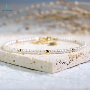 Delicate Pearl Bracelet, Simple Pearl Dainty Bracelet, Minimalist Pearl Bracelet Gift ,Small Beads Bracelet