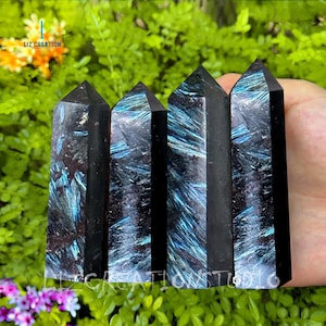Arfvedsonite Tower Point- Natural Arfvedsonite Gemstone Crystal Obelisk Wand- Home Decor, Mineral Specimens Crystal Gift ,Third-eye Chakra
