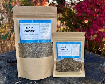 Brain Power Gotu Kola & Holy Basil Herbal Tea Blend For Mind, Memory, Cognitive Support