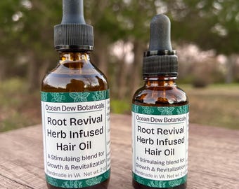 Root Revival Herb Infused Hair Oil with Rosemary and Peppermint for Hair Growth & Revitalization