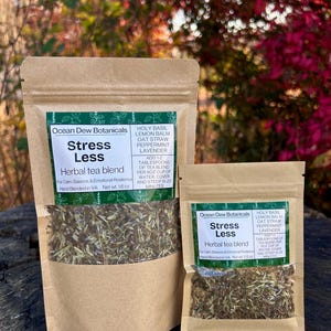 Stress Less Holy Basil & Lemon Balm Herbal Tea Blend For Calm, Balance, and Emotional Resilience