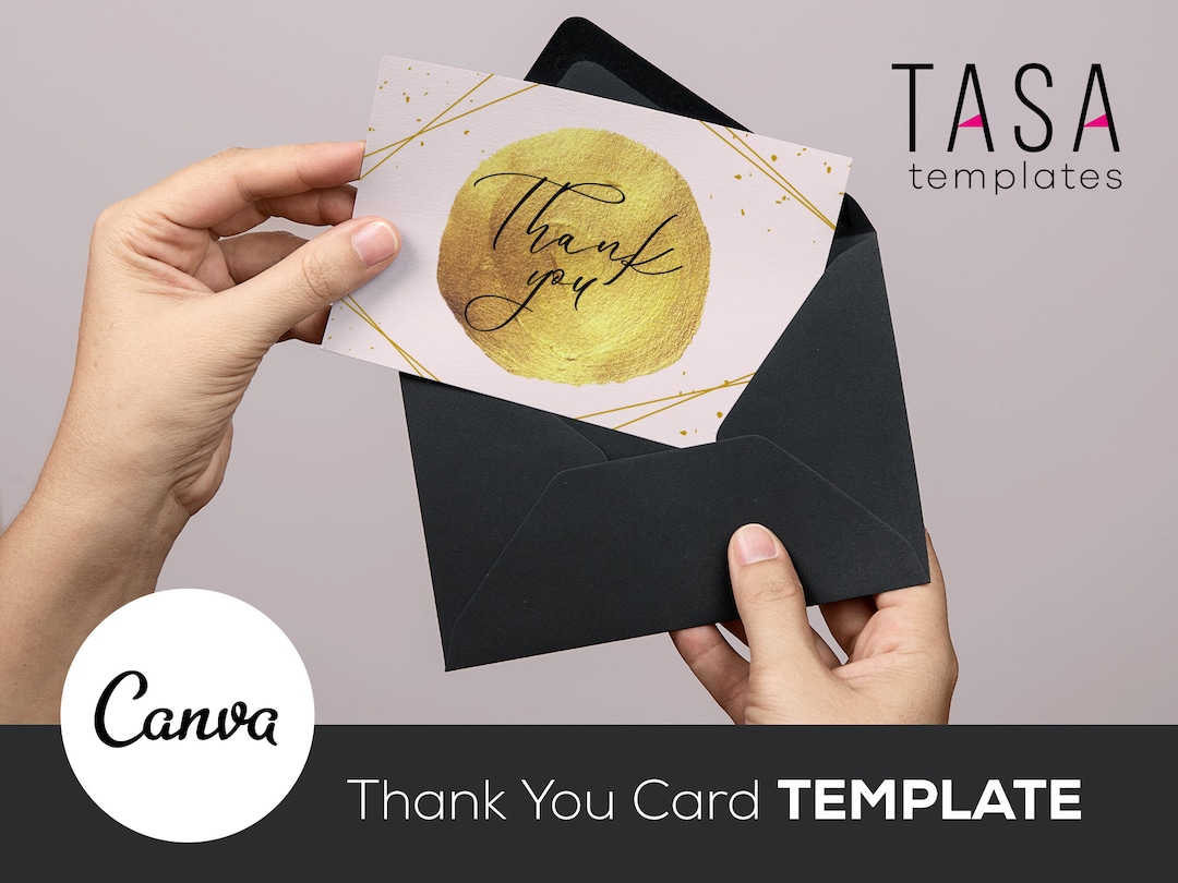 Luxury Thank You Card Template – Editable Canva Design for Small ...