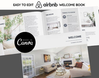 Airbnb Welcome Book Template, Canva Template, Modern Apartment, Airbnb House Guide, Airbnb Guidebook, VRBO Guest Book, Vacation Rental Guide