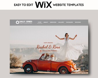 Plantilla de fotografía de bodas de Wix, diseño web moderno, fotógrafo de bodas, galería de portafolios, sitio web del día de la boda, diseño de sitios web comerciales