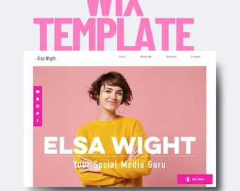 Wix Website Template for Social Media Manager, Virtual Assistants, Content Creators, Mobile-Friendly Design, Creative Wix Layout, Web Design