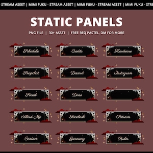 Écrans Twitch Scarlet Eclipse – À propos de moi/Coordonnées/Écrans élégants rouge foncé/Écrans d'information sur les streamers Celestial Aesthetic