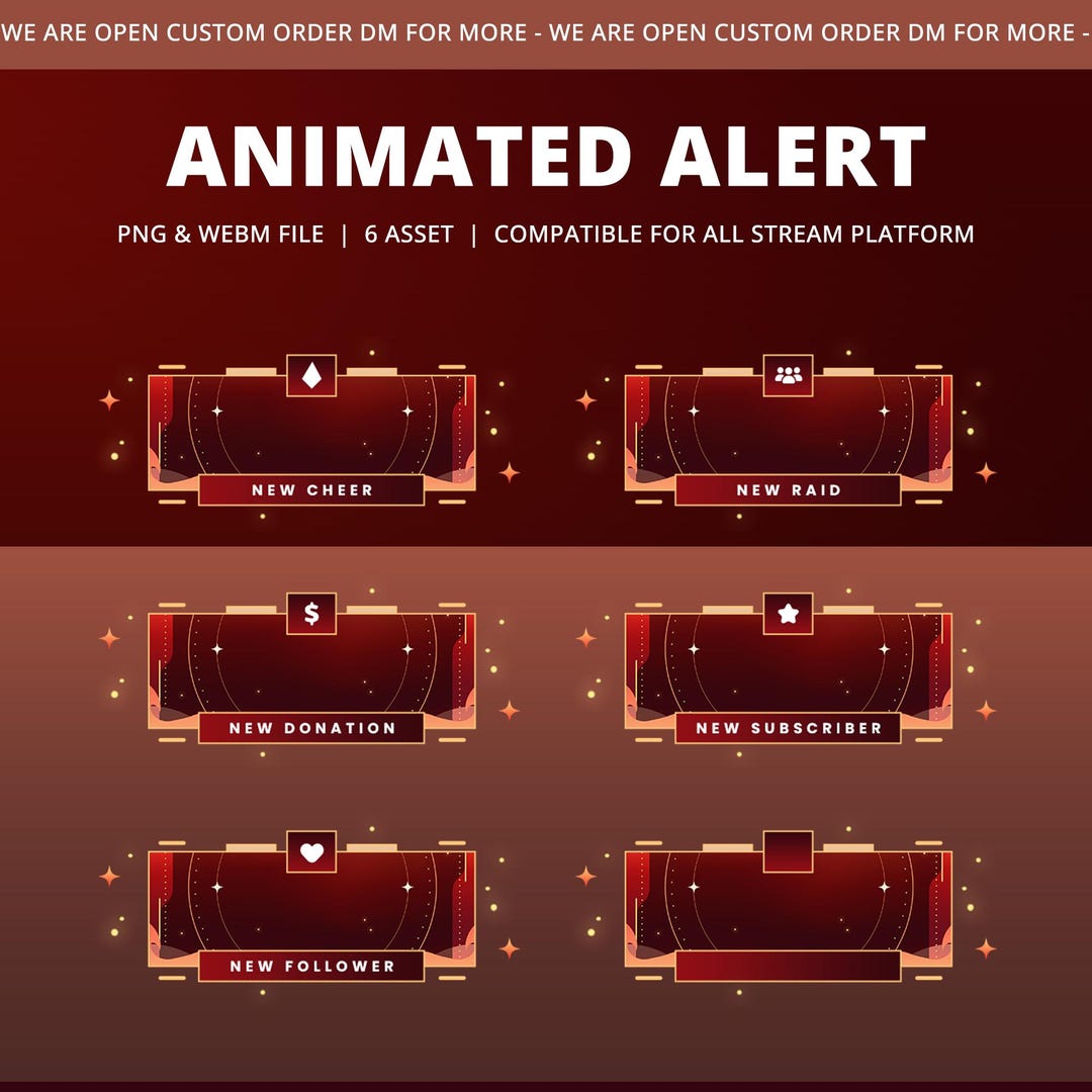 Crimson Aura Animated Stream Alerts / Celestial Pop Notification / Gold ...