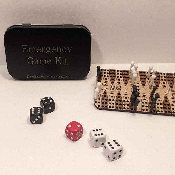 Ultralight Travel Backgammon & Dice Emergency Game Kit