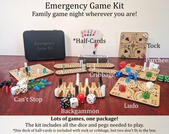 Multi-Game Emergency Game Kit for Travel or Anywhere