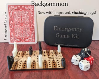 Ultralight Travel Backgammon & Dice Emergency Game Kit *New and Improved*