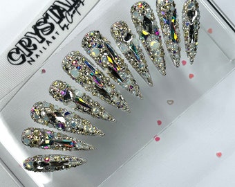 Shimmering Crystal Press-On Nails | Made-To-Order