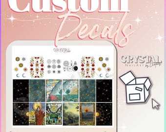 CUSTOM Nail Decals | Personalized Waterslide Nail Art | Made to Order, All Surfaces Decals