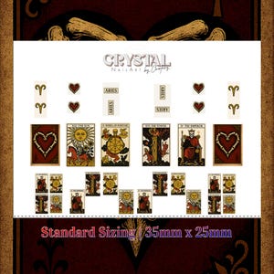 Zodiac Tarot Nail Decals | Aries Fire Element Wraps | Major Arcana Astrology Nails