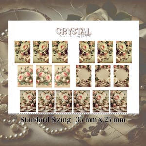 Vintage Rose Nail Decals | Coquette Full Wrap Waterslide Art | Romantic Floral Nail Stickers