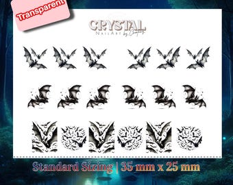 Spooky Bat Nail Wraps | Halloween Gothic Waterslide Nail Decals
