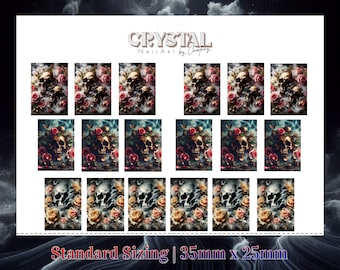 Skulls and Roses, Smoke, Water decals, Gothic, Spooky nails | Waterslide, Full wrap nail decals