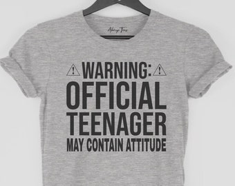 Birthday Shirt, Warning Official Teenager T-Shirt, Funny Gift for Teenage Boy Girl Gifts Birthday Party Unisex Tee