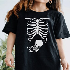 Pregnancy Announcement Skeleton Shirt, Funny Baby Maternity Halloween Shirt