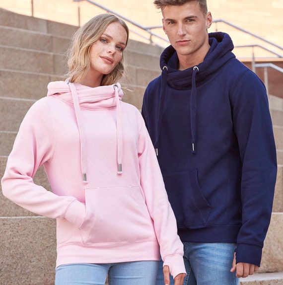 cowl neck hoodie with thumb hole
