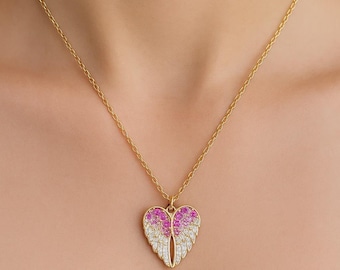 Angel Wing Necklace, Angel Wings, Angel Wing Gold Necklace, Guardian Angel Necklace, Birthday Gift, Gift for Her, Gift for Him