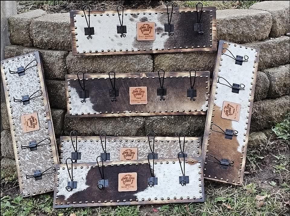 Custom Cowhide Coat Hook Wall Hanger: Lasered Logo, Award Hanger - Etsy