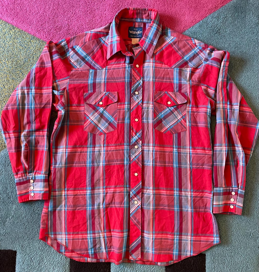 Vintage Wrangler Pearl Snap Western Shirt Made in USA - Etsy