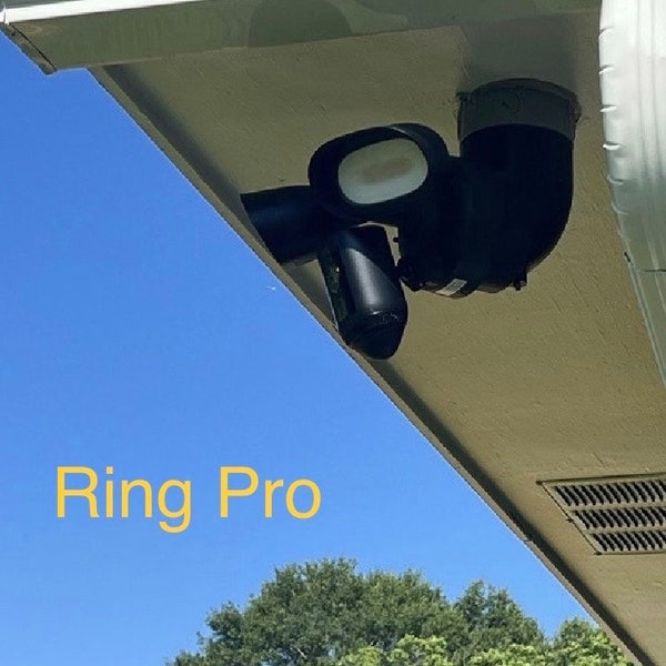 Originales 90-Grad-Untersichtsmontageset für die Ring-Flutlicht-Überwachungskamera Lorex Feit Eufy Nest, INKLUSIVE VERKABELUNG unter dem horizontalen Adapter unter der Traufe