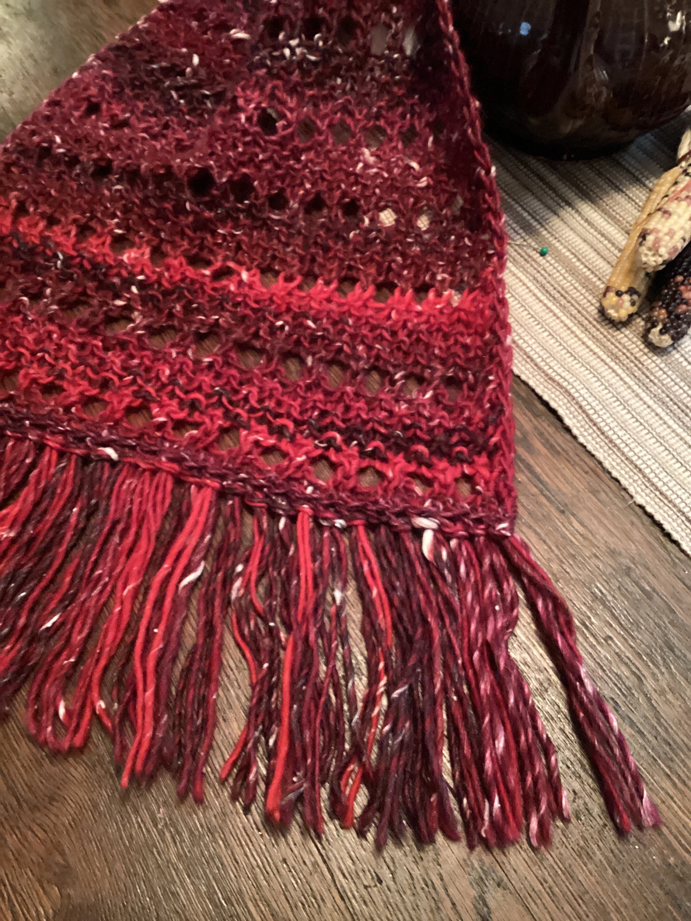 Jewel Tone Wool Scarf With Textured Weave Etsy