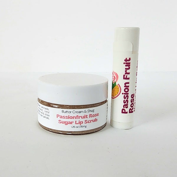 Sugar Lip Scrub & Balm | Moisturize | Protect | Sooth | Heal Damaged, Cracked Lips