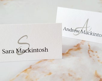 Design 1 - Whisper Name Place Cards, Wedding Name Place Cards, Grey Name Cards, Personalised, Individual, Wedding Stationary. Place Cards