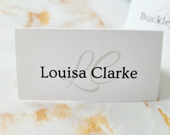 Design 2 - Whisper Name Place Cards, Wedding Name Place Cards, Grey Name Cards, Personalised, Individual, Wedding Stationary. Place Cards